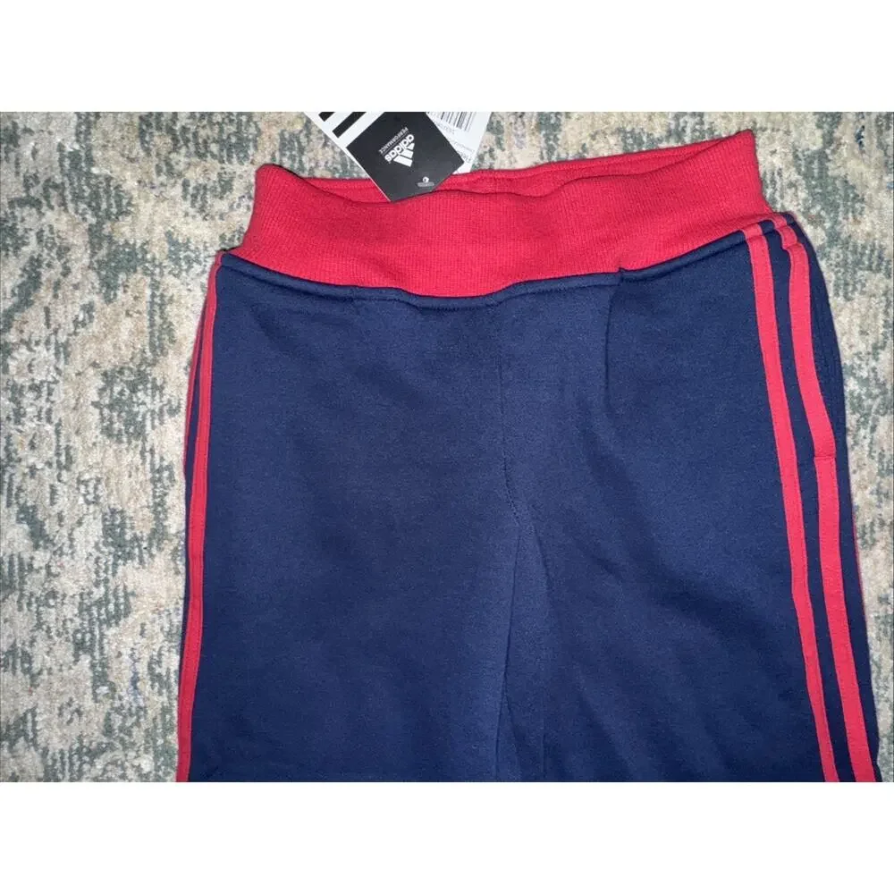 NEW Adidas Girls Red Blue Sweatpants Size M 10/12‎ Logo